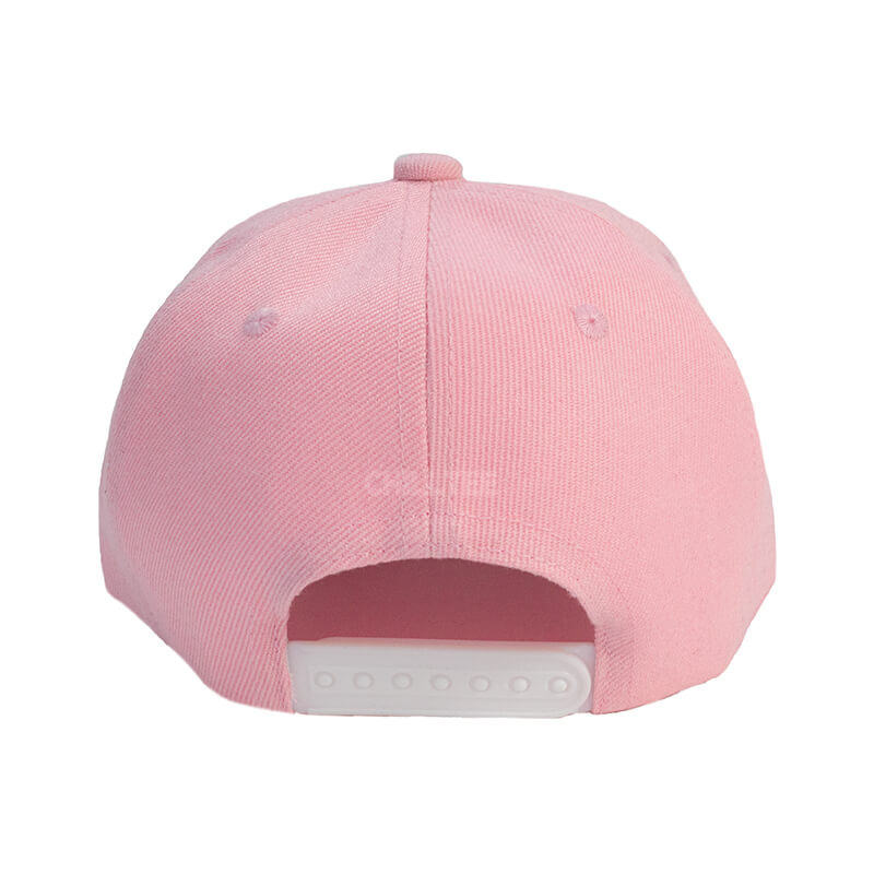 Custom and Embroider your Baby Pink Kids Cap Back Side View